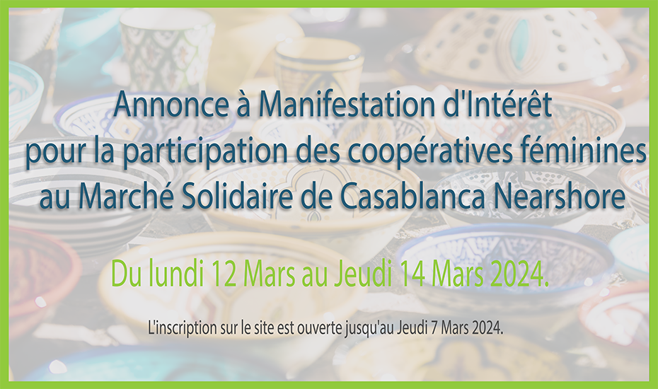 Annonce de Manifestation d’Intérêt pour la participation des Coopératives au Marché Solidaire de Capgemini